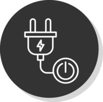 Power Button Line Shadow Circle Icon Design vector