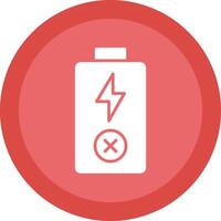 Empty Battery Line Shadow Circle Icon Design vector