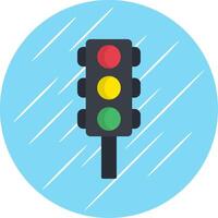 Traffic Lights Flat Circle Icon Design vector