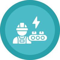 Industrial Worker Line Shadow Circle Icon Design vector