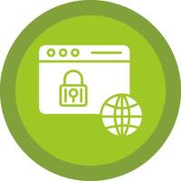 Web Security Line Shadow Circle Icon Design vector