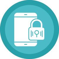 Mobile Security Line Shadow Circle Icon Design vector