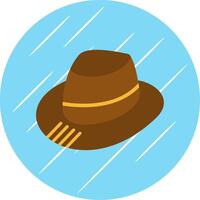 Fedora Flat Circle Icon Design vector