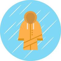 Raincoat Flat Circle Icon Design vector