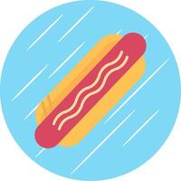 Hot Dog Flat Circle Icon Design vector