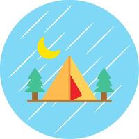 Camping Zone Flat Circle Icon Design vector