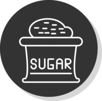 Sugar Line Shadow Circle Icon Design vector