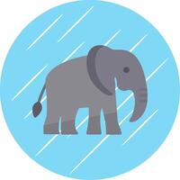 Elephant Flat Circle Icon Design vector