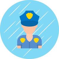Policeman Flat Circle Icon Design vector