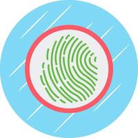 Fingerprint Flat Circle Icon Design vector