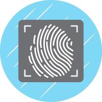 Fingerprint Flat Circle Icon Design vector