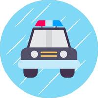 Police Car Flat Circle Icon Design vector