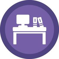 Desk Line Shadow Circle Icon Design vector