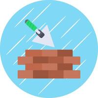 Brickwork Flat Circle Icon Design vector