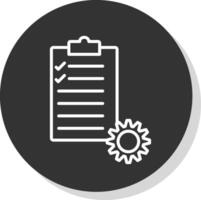 Project Management Line Shadow Circle Icon Design vector