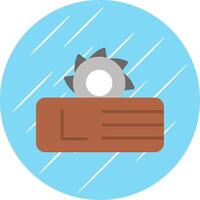 Table Saw Flat Circle Icon Design vector