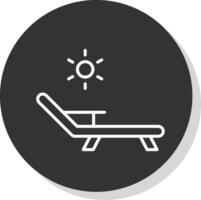 Deck Chair Line Shadow Circle Icon Design vector