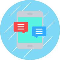 Chat Flat Circle Icon Design vector
