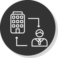B2c Line Shadow Circle Icon Design vector