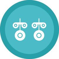 Stud Earrings Line Shadow Circle Icon Design vector