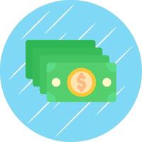 Money Flat Circle Icon Design vector