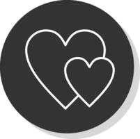 Heart Line Shadow Circle Icon Design vector