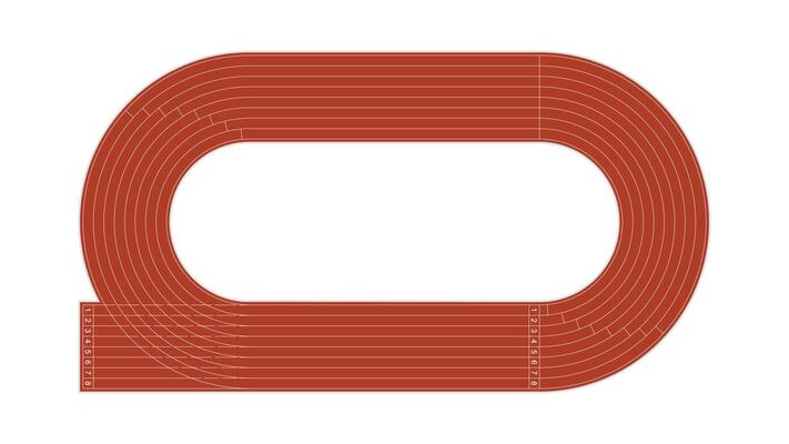 Running track, top view of sport stadium, illustration