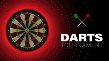Darts tournament, dart throwing board with arrows, illustration vector