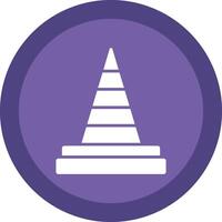 Traffic Cone Line Shadow Circle Icon Design vector