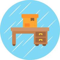 Box Flat Circle Icon Design vector