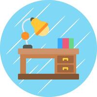 Office Desk Flat Circle Icon Design vector