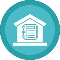 Homeschooling Line Shadow Circle Icon Design vector