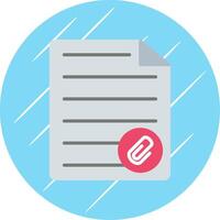 Paperclip Flat Circle Icon Design vector