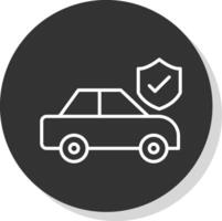 Car Insurance Line Shadow Circle Icon Design vector