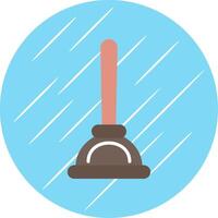 Plunger Flat Circle Icon Design vector