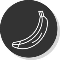 Banana Line Shadow Circle Icon Design vector