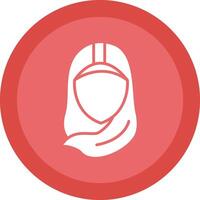 hijab línea sombra circulo icono diseño vector