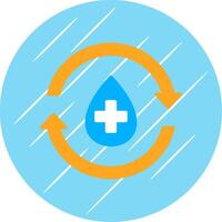 Water Cycle Flat Circle Icon Design vector