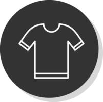 Shirt Line Shadow Circle Icon Design vector