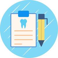 Dental Report Flat Circle Icon Design vector