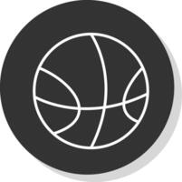 baloncesto línea sombra circulo icono diseño vector