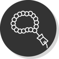 Tasbih Line Shadow Circle Icon Design vector