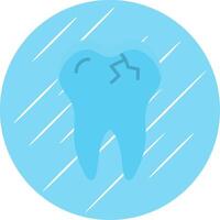 Broken Tooth Flat Circle Icon Design vector