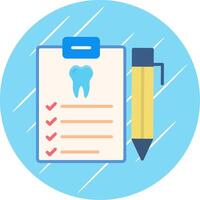 Dental Report Flat Circle Icon Design vector