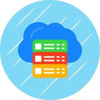 Cloud Servers Flat Circle Icon Design vector