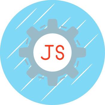 Javascript Flat Circle Icon Design vector