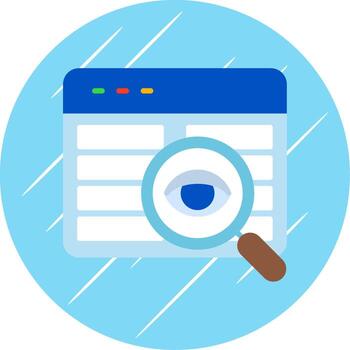 Code Review Flat Circle Icon Design vector