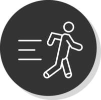 Jogging Line Shadow Circle Icon Design vector