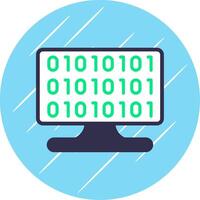 Binary Code Flat Circle Icon Design vector