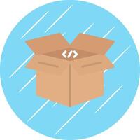 Open Box Flat Circle Icon Design vector